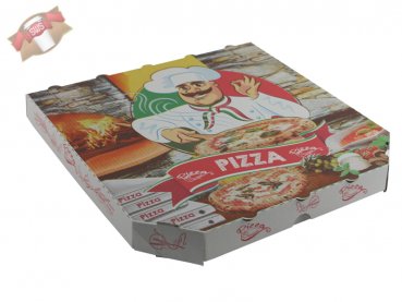 100 Stk. Pizzakarton Pizza Karton Pizzabox to go 30x30x3 cm Pizzakarton Motivdruck