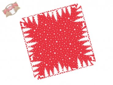 60 Stk. Weihnachts-Tischdecke 80 x 80 cm 1/8-Falz Motiv Lennert rot