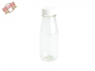 260 Stk. RPET Flaschen Trinkflasche Schraubverschluss 250 ml mit weißem Deckel