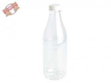 60 Stk. RPET Flaschen Trinkflasche Schraubverschluss 1000 ml mit weißem Deckel