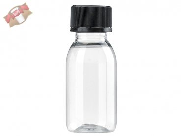 160 Stk. Runde PET-Trinkflaschen mit schwarzfarbener Kappe X160PCS