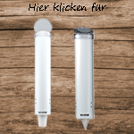 TANEW Keramik-Becherspender Fürs Badezimmer – Hält 85 Ml Pappbecher, Mattweiß Mit Streifen-Design