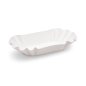 Preview: 250 Stk. Pappschale oval 17,5 x 10 x 3 cm aus Frischfaser – weiß – Pommesschale