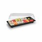 Preview: 50 Stk. Sushi-Schale mit Deckel PP/rPET 224 x 94 x 45 mm schwarz/klar