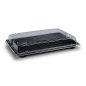 Preview: 50 Stk. Sushi-Schale mit Deckel PP/rPET 260 x 190 x 45 mm schwarz/klar