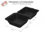 Preview: 50 Stk. Mehrweg Hamburgerboxen "ToGo" schwarz 157 x 157 x 84 mm