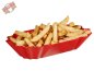 Preview: 400 Stk. Mehrweg Pommes-/Imbissschalen 195 x 110 x 40 mm aus PP rot