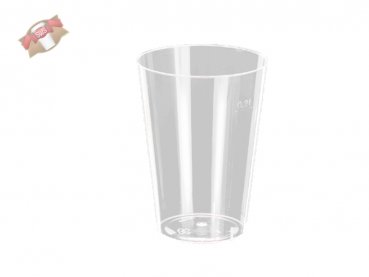 50 Stk. Plastikbecher Trinkglas aus Spritzguss PS mit Eichstrich 0,2 ltr.