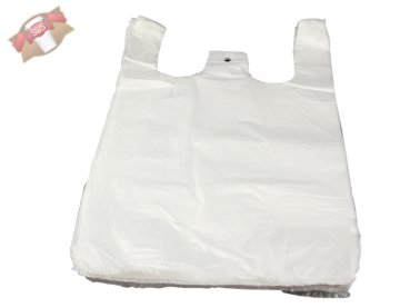 100 Stk. Hemdchentragetaschen Plastiktüten 28x14x48 cm (11 my) weiß
