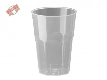 25 Stk. Trinkglas Caipiglas Longdrinkglas Partybecher 0,2 ltr. Deco PP