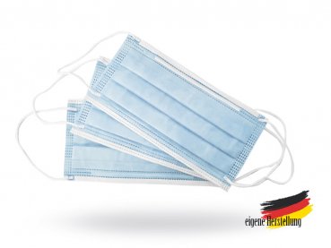 50 Stk. 3-lagig Mundschutz Maske Gesichtsmaske Hygienemaske Einweg blau