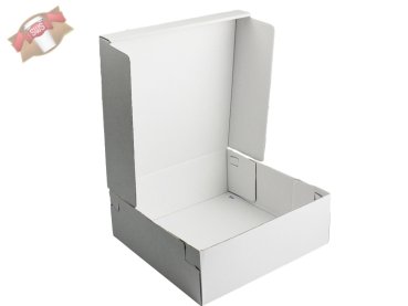 Preview: 100 Stk. Tortenkarton weiß 28x28x10 cm Pappe
