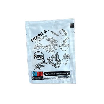 1000 Stk. Erfrischungstücher 15 x 10 cm mit Zitronenduft weiß verpackt