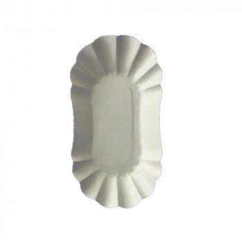 250 Stk. ovale Pappschalen 125x205x35 mm weiß Pommes-/Currywurstschalen