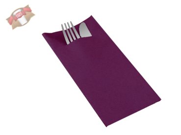 100 Stk. Bestecktaschen aubergine 40x40 cm  1/8 Falz 4-lagig