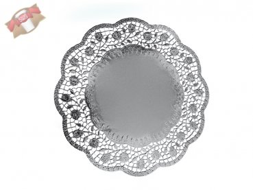 4 Stk. Tortenspitzen Tortenunterlagen silber Ø 36 cm