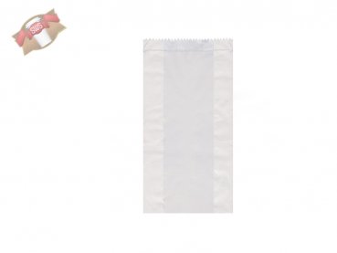 1000 Stk. Papierfaltenbeutel Bäckerfaltenbeutel weiß 13+7x28 cm