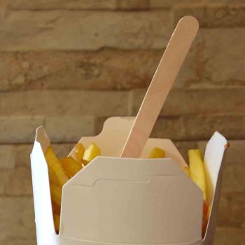 Preview: 500 Stk. Holz Snack Gabeln Pommesgabeln 14 cm lang
