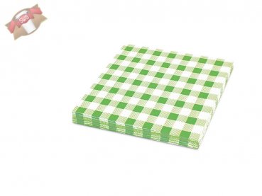 100 Stk. Servietten 1-lagig 33x33cm 1/4 Falz grün/weiß Karo