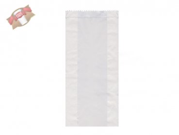 1000 Stk. Papierfaltenbeutel Bäckerfaltenbeutel weiß 12+6x24 cm