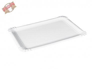 200 Stück Pappteller PREMIUM 16 x 23 cm Pappe weiß