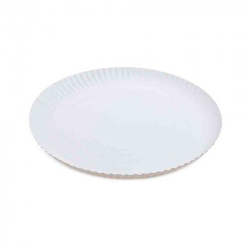 50 Stk. runde Pappteller Ø 30 x 2 cm weiß aus Frischfaser – Imbissteller