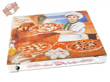100 Stk. Pizzakartons aus Mikrowellpappe 32x32x3 cm weiß