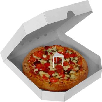 Preview: 100 Stk. Abstandhalter für Pizzakartons 37 x 29 mm dreieckig – weiß