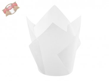 100 Stk. Backtrennpapier Gebäckkapseln tulpenförmig Ø 5x8,5 cm weiß