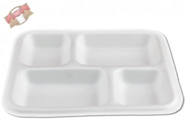 200 Stk. Menüteller Tablett XPS 4-geteilt ERZE 30 x 26,5 x 4 cm