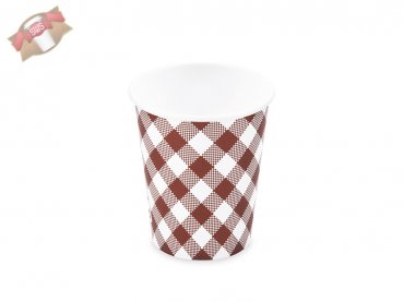 50 Stk. Kaffeebecher Coffee to go Pappbecher Becher 280 ml Größe M KARO