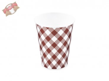 50 Stk. Kaffeebecher Coffee to go Pappbecher Becher 420 ml Größe L KARO