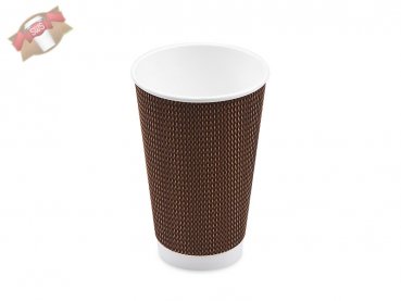 50 Stk. Coffee to go Kaffeebecher Ripple Cup 400 ml braun lila