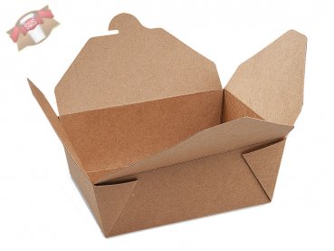 50 Stk. Faltbox Food box FSC Mix/PE fettdicht kraft M 151x120x65 mm 1300 ml