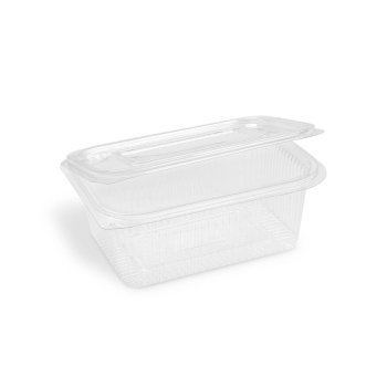 50 Stk. Klappschalen Salatschalen mit anhängendem Deckel RPET 1000 ml