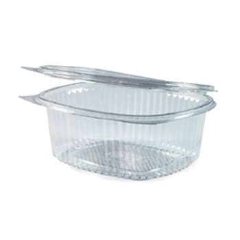 50 Stk. Feinkostbecher oval klar mit Deckel 250 ml PET