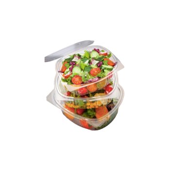 50 Stk. Feinkostbecher oval klar mit Deckel 500 ml PET