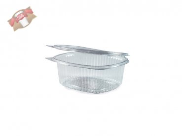 50 Stk. Feinkostbecher oval klar mit Deckel 1000 ml PET