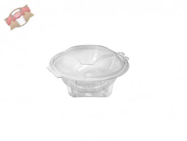 50 Stk. Klappschalen Salatschalen Rundbecher mit Deckel PET 250 ml