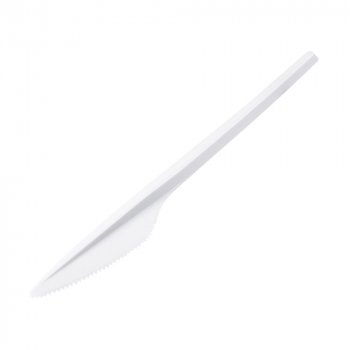 100 Stk. Mehrwegbesteck Messer 16-18 cm weiß