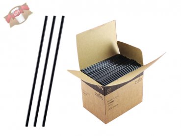 1000 Stk. Rührstäbchen Trinkhalme 14 cm schwarz im Karton