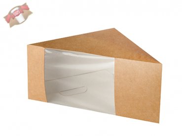 500 Stk. Sandwichboxen Pappe mit Sichtfenster 123x123x82 mm für 3 Scheiben biologisch abbaubar.
