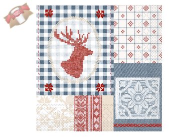 600 Stk. Servietten 3-lagig 40x40 cm Weihnachtsmotiv Luke