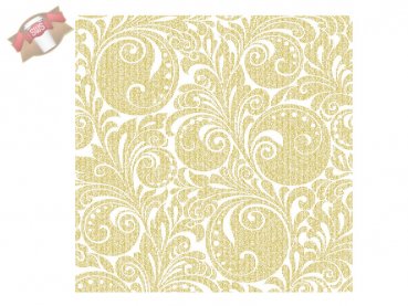 300 Stk. Weihnachts-Serviette 40 x 40cm 1/4 Falz Motiv Jordan gold