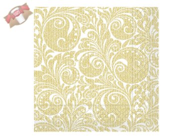 600 Stk. Weihnachts-Serviette 33 x 33cm 1/4 Falz 3lagig Motiv Jordan gold