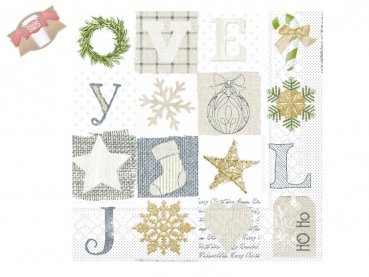 600 Stk. Servietten 3-lagig 33x33 cm Weihnachtsmotiv Candy