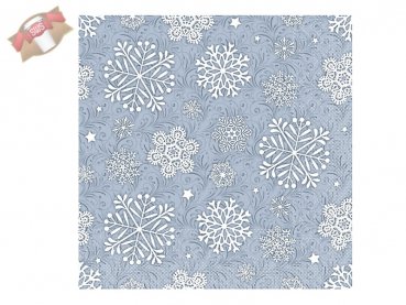 600 Stk. Servietten 3-lagig 33x33 cm Weihnachtsmotiv Steven silbergrau