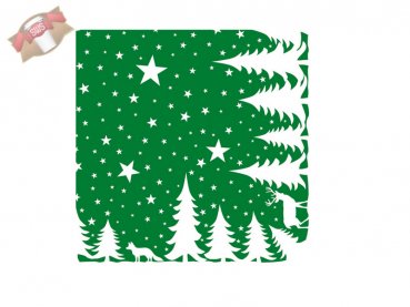 300 Stk. Weihnachts-Serviette 40 x 40 cm 1/4 Falz Motiv Lennert grün