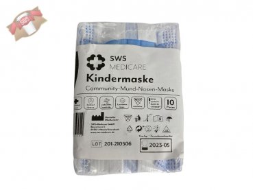 25 Stk. 3-lagig Mundschutz Maske für Kinder Hygienemaske Einweg blau