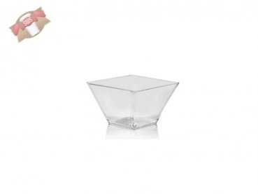 20 Stk. Fingerfood Schale Becher eckig 500 ml klar PS